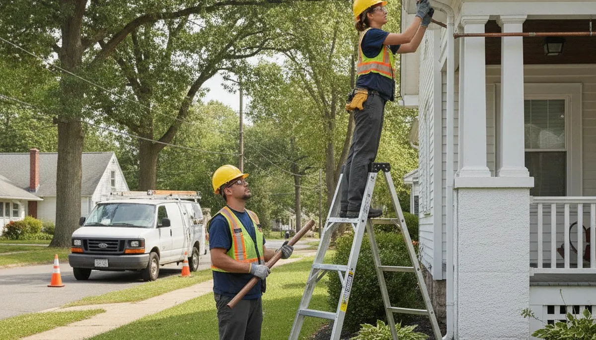 Plumber repairing a pipe in Cherry Hill, NJ for local plumbing repair service