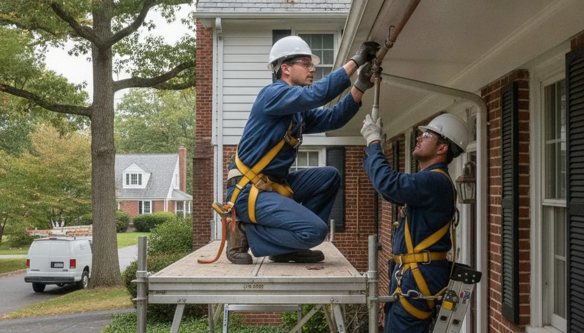 Cherry Hill, NJ plumber repairing a pipe for a residential plumbing service
