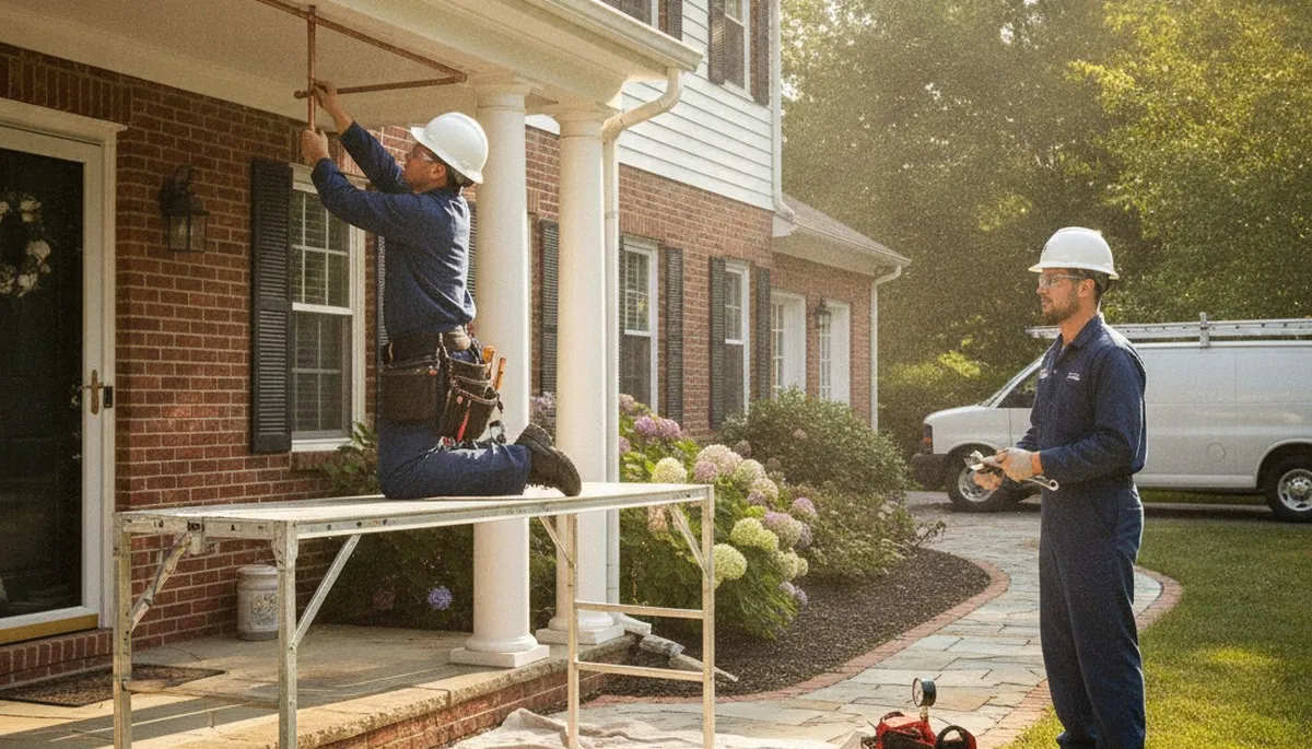 Plumber repairing a pipe in Cherry Hill, NJ for reliable plumbing service