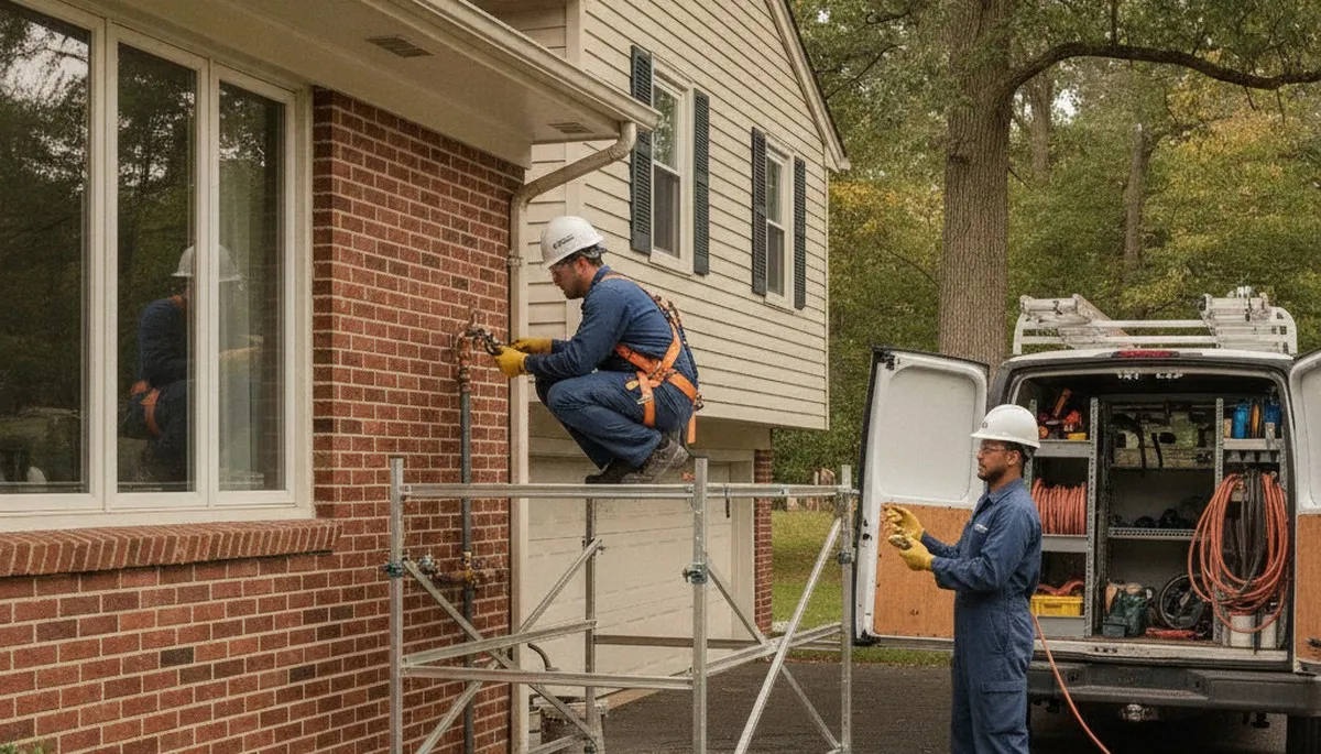 Plumber repairing a leak in Cherry Hill, NJ for residential plumbing service