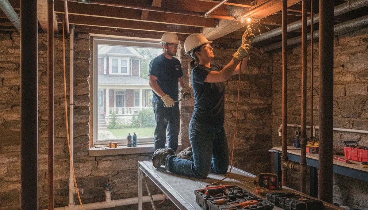 Plumber repairing a pipe in Cherry Hill, NJ for reliable plumbing service