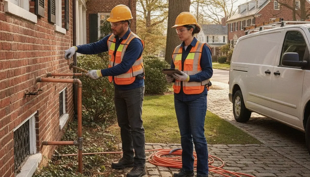 Plumber repairing a pipe in Cherry Hill, NJ for residential plumbing service