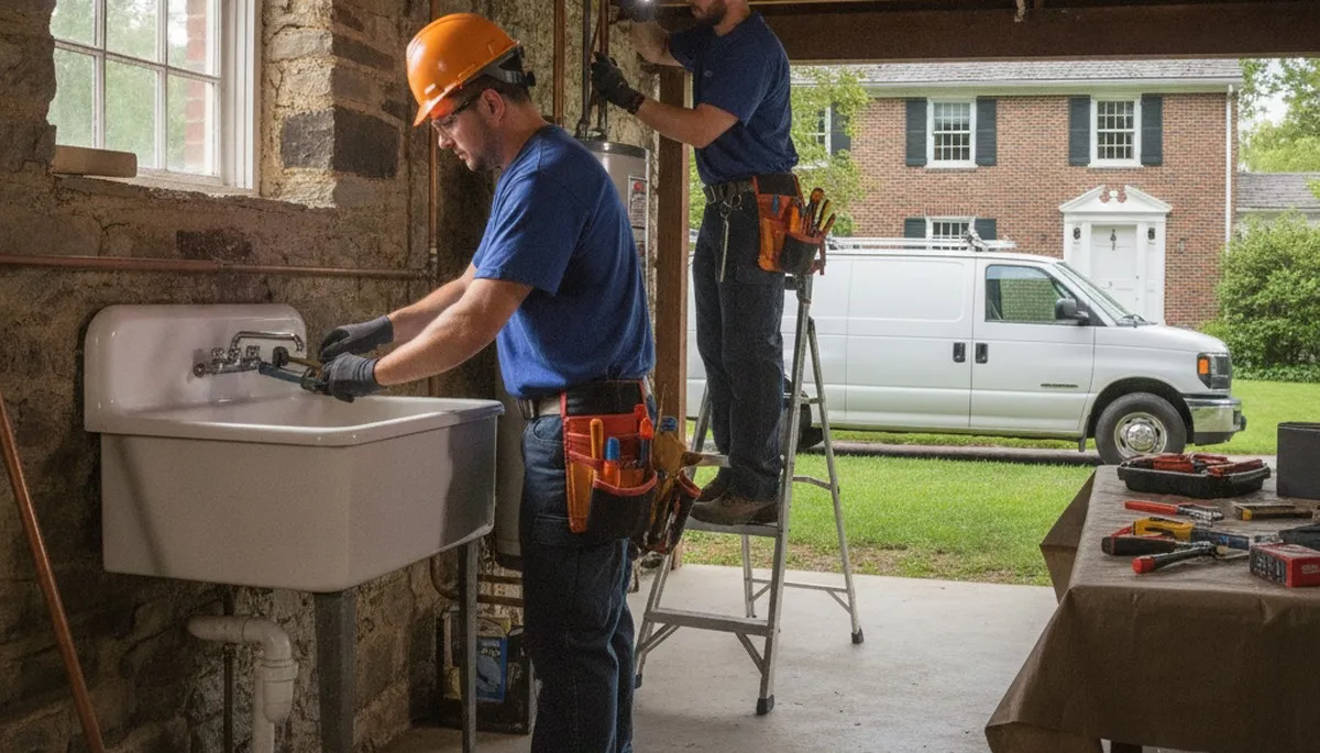 Cherry Hill NJ plumber repairing a pipe for residential plumbing service