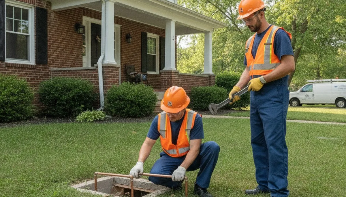 Plumber repairing a pipe in Cherry Hill, NJ for residential plumbing service