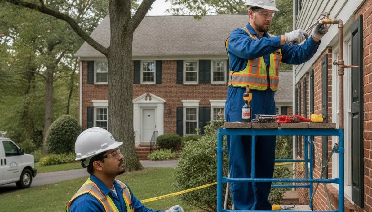 Plumber repairing a pipe in Cherry Hill, NJ for plumbing repair service