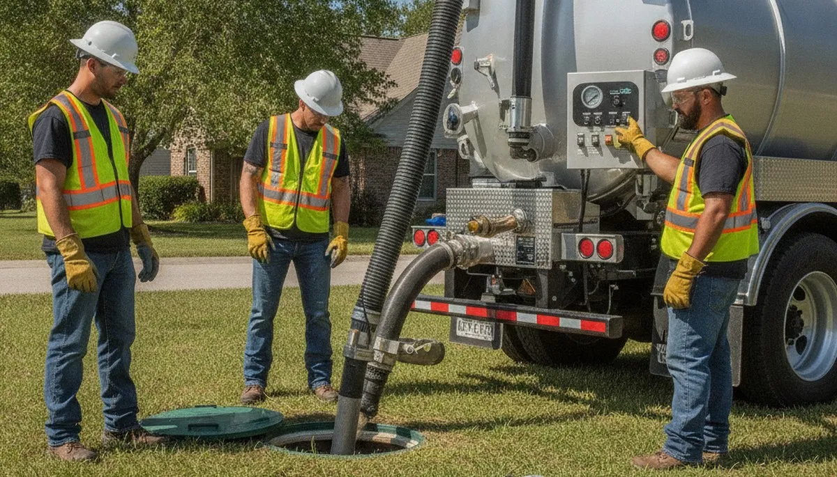 Septic pumping service truck for Cherry Hill, NJ homes by On Call Plumbers